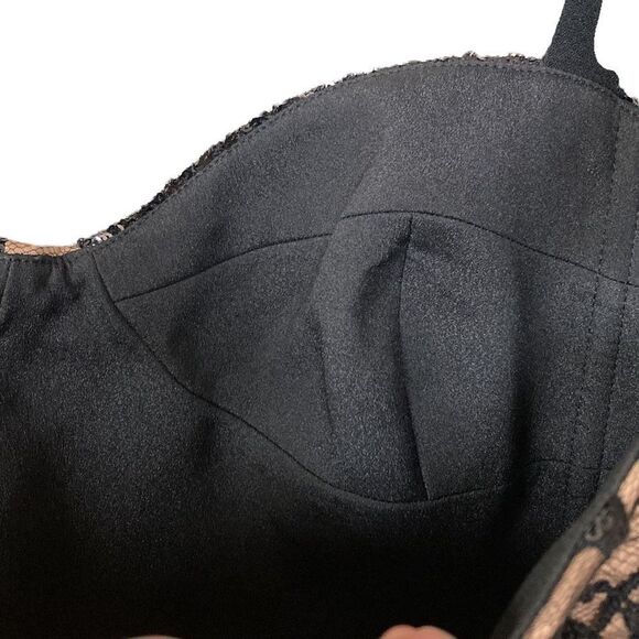 Dress the Population Black Sylvia Dress Sequinned Structured Bodice Cocktail XXL - Picture 8 of 15